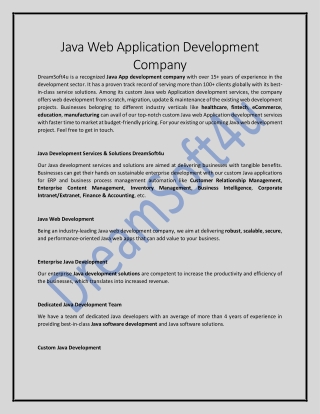 Java Web Application Development Company