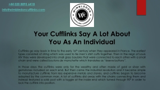 Your Cufflinks Say A Lot About You As An Individual