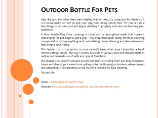 Outdoor Bottle For Pets