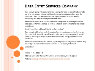 Data Entry Services Company