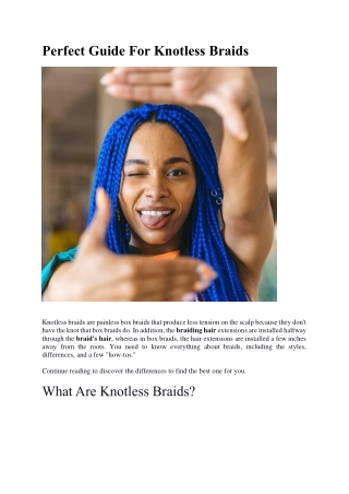 Perfect Guide For Knotless Braids