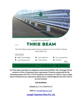 Thrie Beam crash barrier Manufacturers and Suppliers