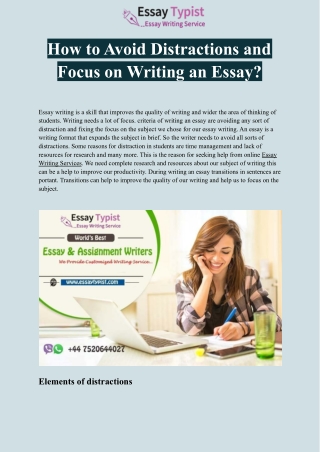 How to Avoid Distractions and Focus on Writing an Essay_