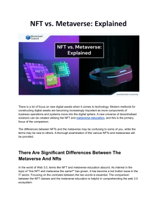 NFT vs. Metaverse: Explained