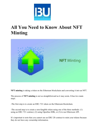 All You Need to Know About NFT Minting