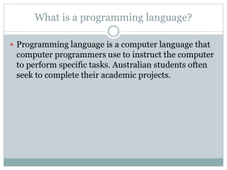 What is a programming language