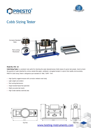 Cobb Sizing Tester