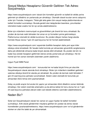 Sosyal Medya Hesaplarınızı Güvenilir Geliştiren Tek Adres: Sosyalmedya