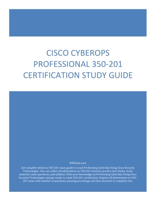 Cisco CyberOps Professional 350-201 Certification Study Guide PDF