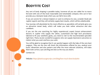 Bodytite Cost