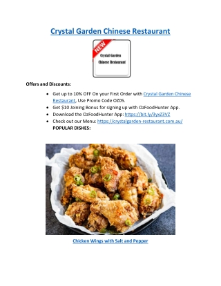 10% off - Crystal Garden Chinese Restaurant Matraville, NSW