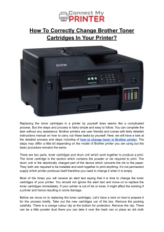 How To Correctly Change Brother Toner Cartridges In Your Printer