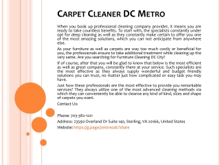 Carpet Cleaner DC Metro