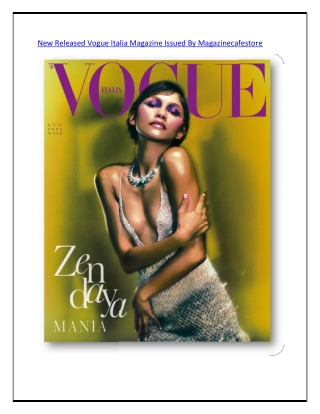 New Released Vogue Italia Magazine Issued By Magazinecafestore