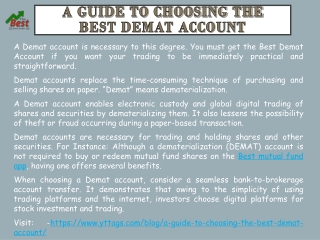 A Guide To Choosing The Best Demat Account