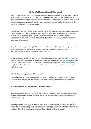 Why Long-Tail Keywords Should Not Be Ignored