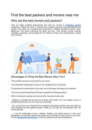 Find the best packers and movers near me