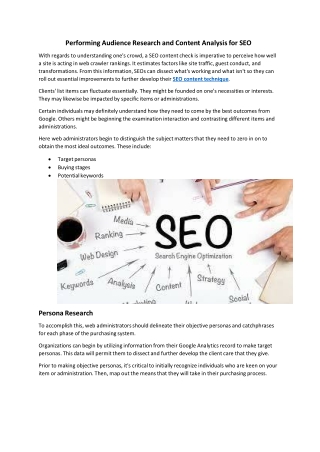 Performing Audience Research and Content Analysis for SEO