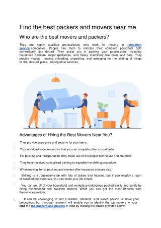 Find the best packers and movers near me