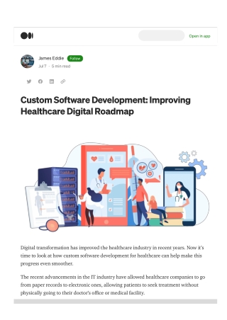 Custom Software Development: Improving Healthcare Digital Roadmap