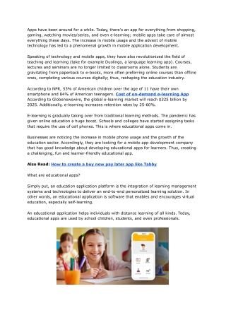 The Importance and Benefits of Educational App Development - Google Docs