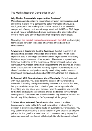 Top Market Research Companies in USA.
