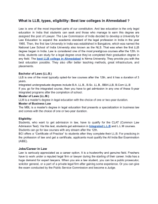 What is LLB, types, eligibility_ Best law colleges in Ahmedabad