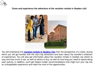 vacation rentals in Quebec city