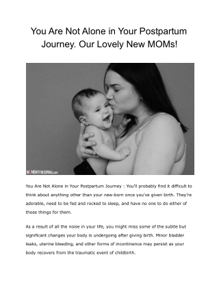 You Are Not Alone in Your Postpartum Journey