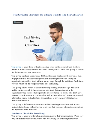 The Ultimate Guide to Start with Text Giving