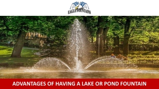 Advantages of Having a Lake or Pond Fountain