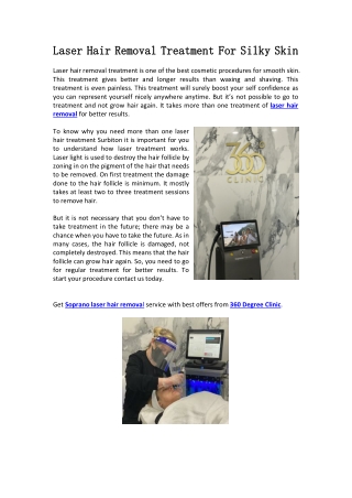 Laser Hair Removal Treatment For Silky Skin