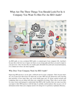 What Are The Three Things You Should Look For In A Company You Want To Hire For An SEO Audit