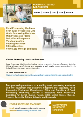 Cheese Processing Line Manufacturers