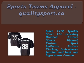 Sports Teams Apparel - qualitysport.ca