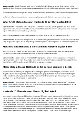 Makam Masası Modelleri Hakkında 5 Gerçek Hayat Dersi