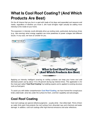 What Is Cool Roof Coating_ (And Which Products Are Best)