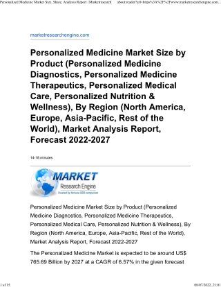 Personalized Medicine Market