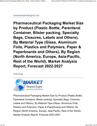 Pharmaceutical Packaging Market