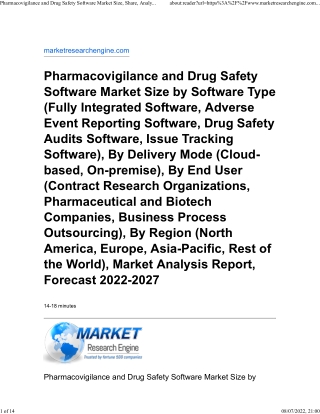 Pharmacovigilance and Drug Safety Software Market