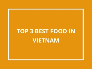 Top 3 Most Famous Food In Vietnam