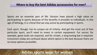Where to buy the best Adidas accessories for men