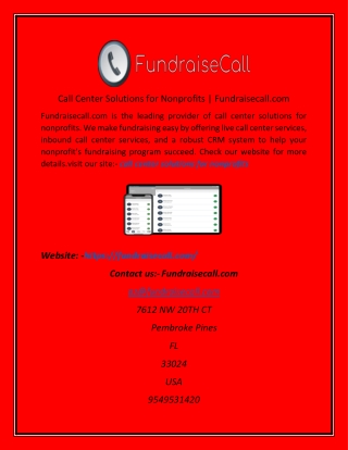 Call Center Solutions for Nonprofits Fundraisecall