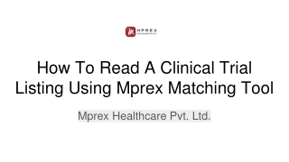 How To Read A Clinical Trial Listing Using Mprex Matching Tool