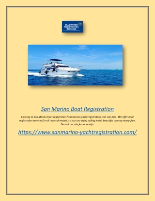San Marino Boat Registration | Sanmarino-yachtregistration.com