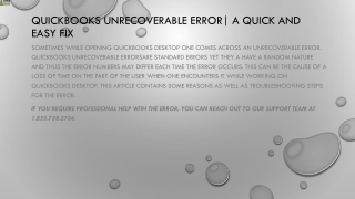 Best way to quickly  troubleshoot QuickBooks Unrecoverable Error