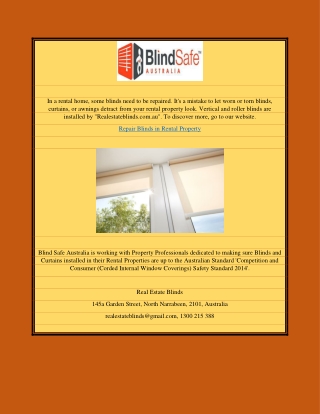 Repair Blinds in Rental Property | Realestateblinds.com.au