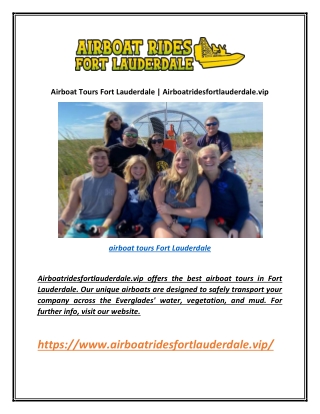 Airboat Tours Fort Lauderdale
