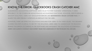 An easy way to fix QuickBooks Crash Catcher Mac