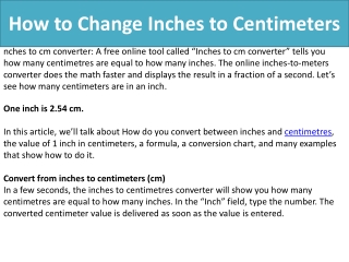 How to Change Inches to Centimeters